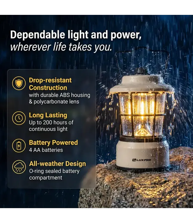 LuxPro 265 Lumen Retro LED Lantern