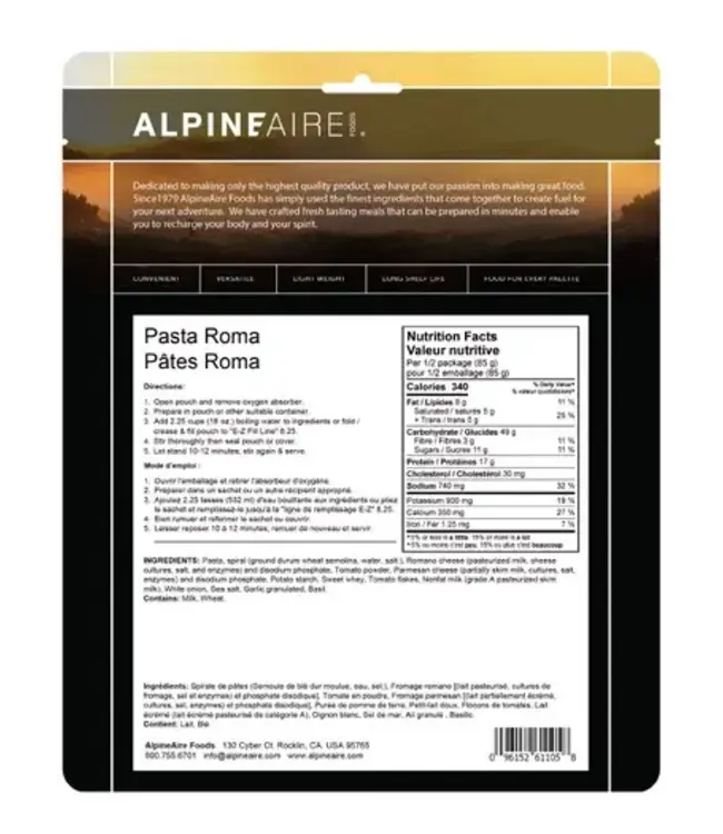 Alpine Aire Tuscan Style Pasta Roma
