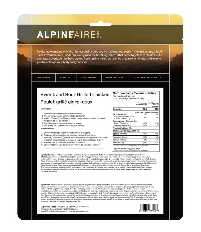 Alpire Aire Sweet & Sour Grilled Chicken