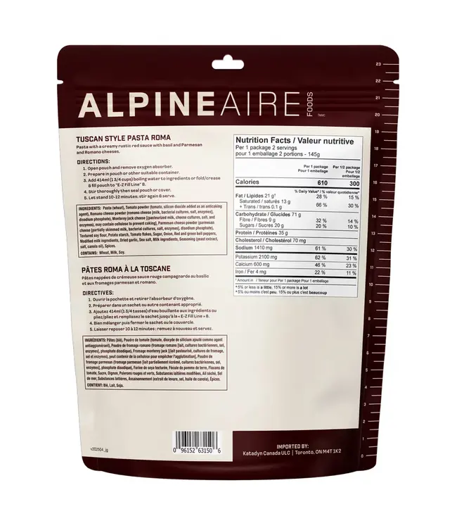 Alpine Aire Tuscan Style Pasta Roma