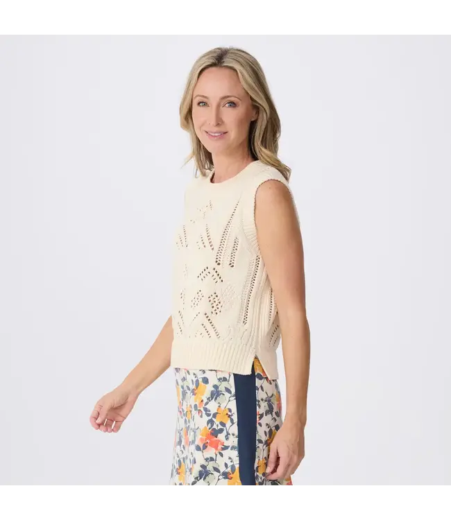 Krimson Klover Camille Sleeveless Pointelle Sweater