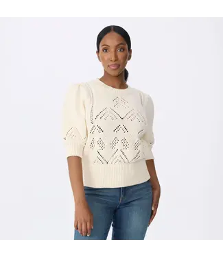 KRIMSON KLOVER Krimson Klover Clary Short Sleeve Pointelle Sweater