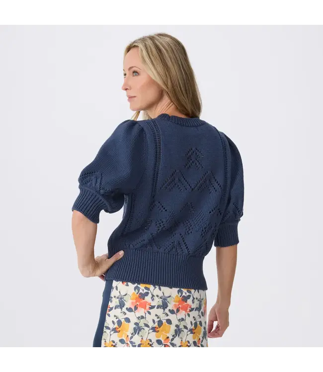 Krimson Klover Clary Short Sleeve Pointelle Sweater