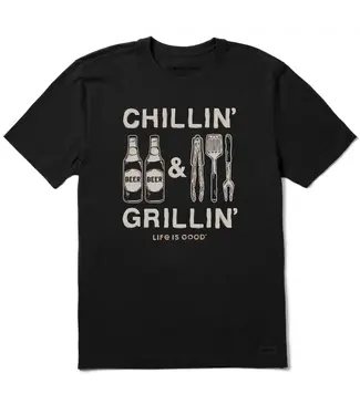 LIFE IS GOOD Men's Chillin' & Grillin' Beer Short Sleeve Crusher-LITE Tee