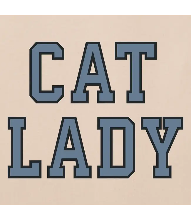 Life Is Good Women's Cat Lady Caps Stacked Short Sleeve Crusher Tee