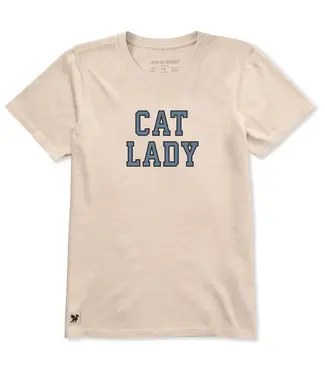 LIFE IS GOOD Life Is Good Women's Cat Lady Caps Stacked Short Sleeve Crusher Tee