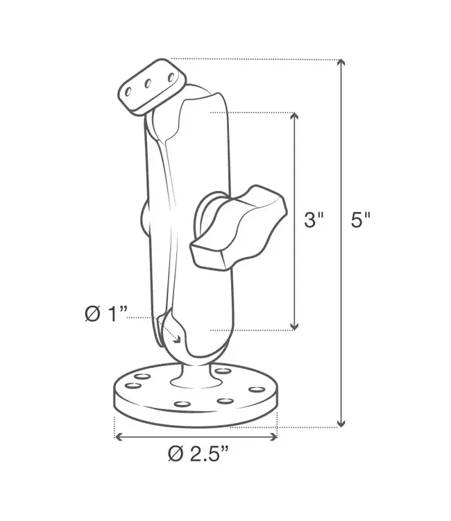 Raw Mounts Double Ball Drill-Down Mount with Diamond Plate