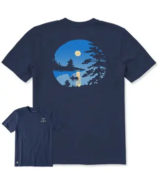LIFE IS GOOD Life Is Good Men's Moonlit Lake Boat Short Sleeve Crusher Tee