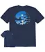 Life Is Good Men's Moonlit Lake Boat Short Sleeve Crusher Tee