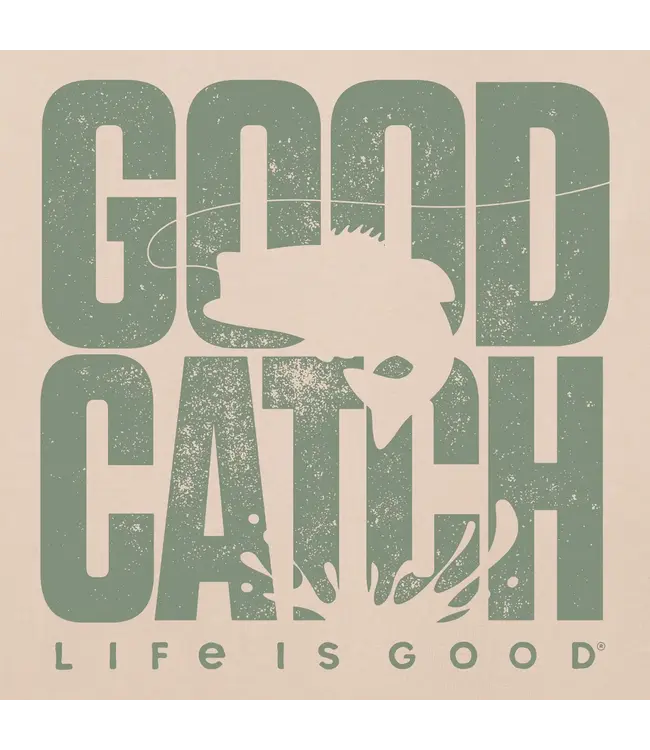 Life Is Good Men's Good Catch Stack Short Sleeve Crusher-LITE Tee