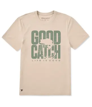 LIFE IS GOOD Life Is Good Men's Good Catch Stack Short Sleeve Crusher-LITE Tee
