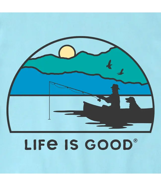 Life Is Good Men's Fishing Sunset Short Sleeve Crusher Tee