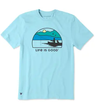 LIFE IS GOOD Life Is Good Men's Fishing Sunset Short Sleeve Crusher Tee