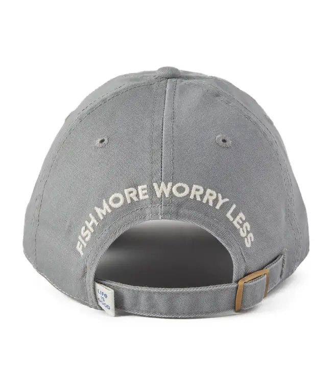 Life Is Good Adult Unisex Fish More Worry Less Hooks and Tackle Chill Cap