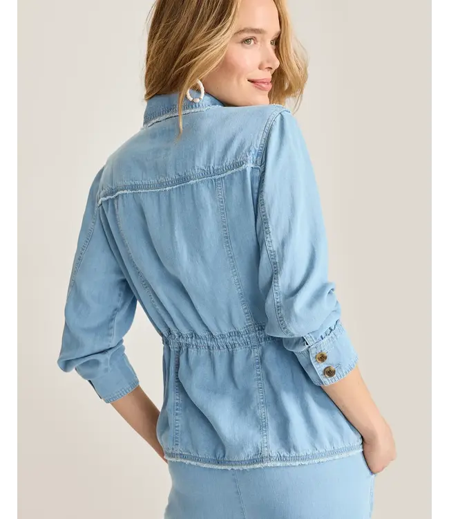 Tommy Bahama Women's Chambray O'Lei Linen-Blend Utility Jacket