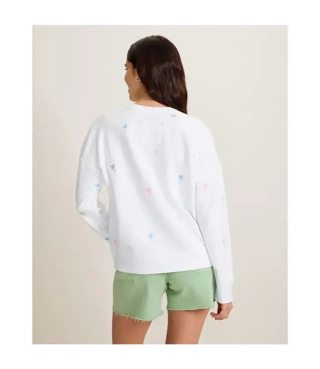 Tommy Bahama Women's Marina Del Mar Palm Tree Crew Sweatshirt