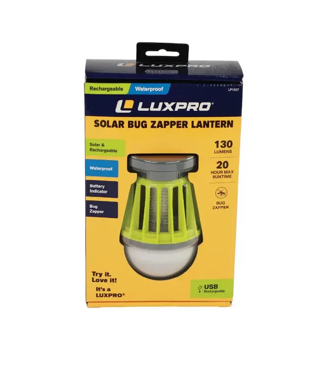 Lux Pro Solar Bug Zapper Lantern - 130 Lumens