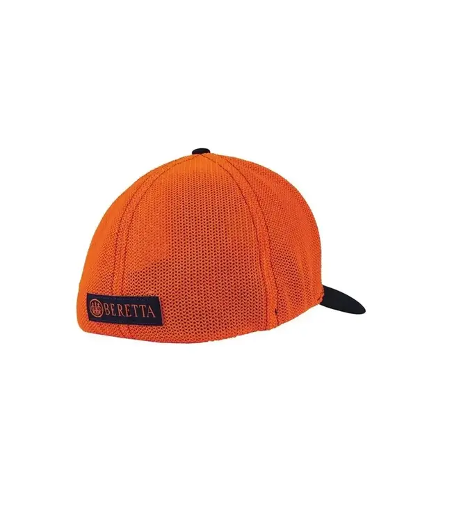 Beretta TKAD Flexfit Trucker Hat – Navy and Neon Orange