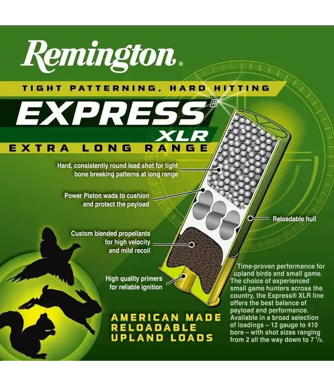 Remington Express Extra Long Range Ammunition - 12 Gauge, 6 Shot, 2-3/4 in, 1 1/4 oz, 1330 fps