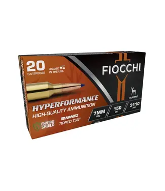 Fiocchi Hyperformance Hunt Rifle Ammunition -  7MM PRC, 150 Grain, Barnes TTSX Polymer Tipped Copper HP, 3110 fps
