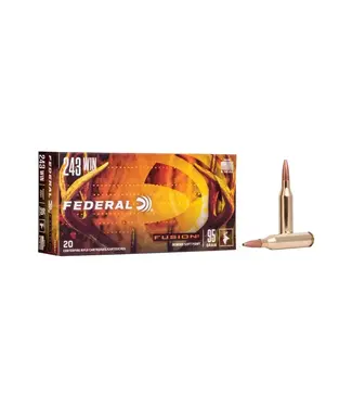 FEDERAL AMMO Federal Fusion Rifle Ammunition - 243 Win, 95 Grain, Fusion Soft Point, 2980 fps