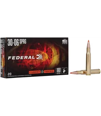 FEDERAL AMMO Federal Fusion Tipped Rifle Ammunition - 30-06 Springfield, 180 Grain, Fusion Tipped, 2725 fps