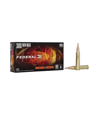 FEDERAL AMMO Federal Fusion Tipped Rifle Ammunition - 300 Win Mag, 180 Grain, Fusion Tipped, 2950 fps