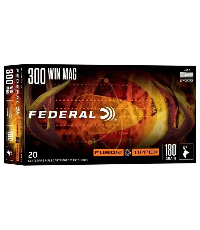 Federal Fusion Tipped Rifle Ammunition - 300 Win Mag, 180 Grain, Fusion Tipped, 2950 fps