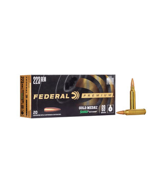 FEDERAL AMMO Federal Gold Medal Ammunition - 223 Rem, 69 Grain, Sierra Matchking Boat-Tail Hollow Point, 2950 fps