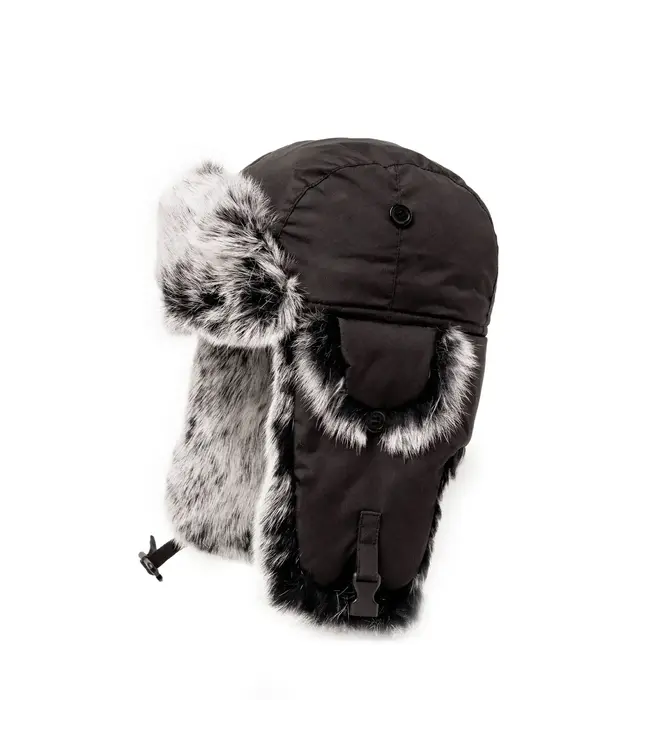 Crown Cap Down Filled Aviator with Rabbit Trim