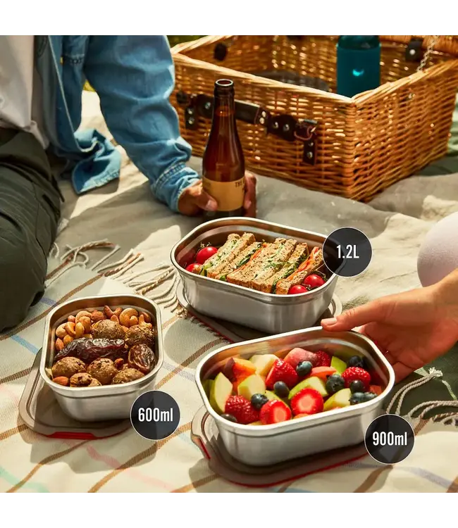 Black + Blum Steel Food Box Set - S/M/L, 3 Set