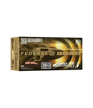 FEDERAL AMMO Federal HammerDown Rifle Ammunition - 360 Buckhammer, 220 Grain, Bonded Soft Point, 2000 fps