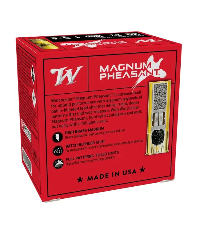 Winchester Magnum Pheasant Ammunition - 20 GA, 2 3/4 IN, 1250 fps, 1 oz, 5+6 Shot Blend