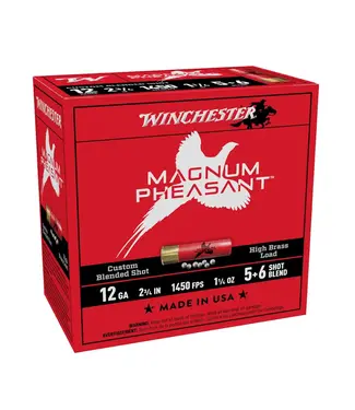 WINCHESTER Winchester Magnum Pheasant Ammunition - 12 GA, 2 3/4 IN, 1450 fps, 1 1/4 oz, 5+6 Shot Blend