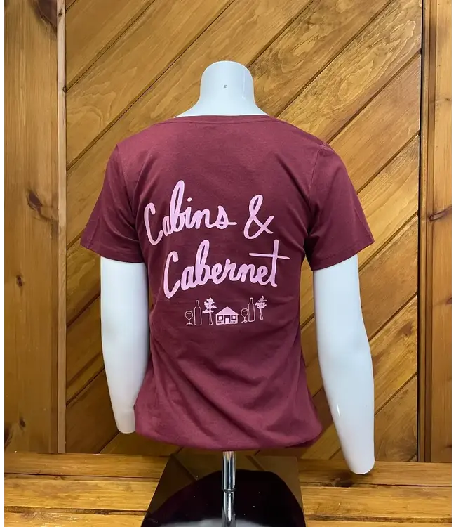 Poplar & Pine Women’s Cabins & Cabernet Tee