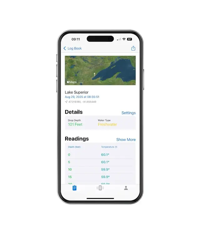 Fish Hawk TD Connect – Water Temperature & Depth Sensor