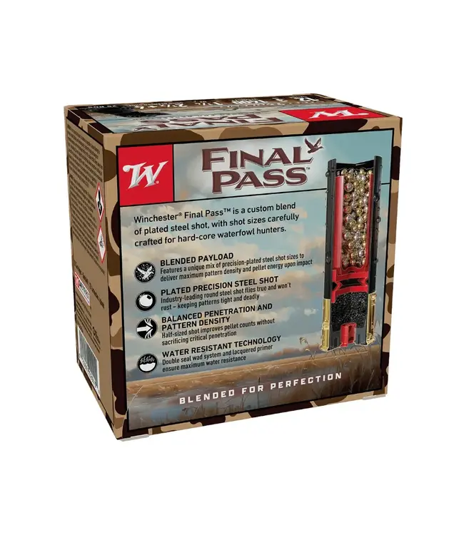 Winchester Final Pass Ammunition - 12 Gauge, 3", 1400 FPS, 1 1/4 oz, 2 1/2+4 Shot