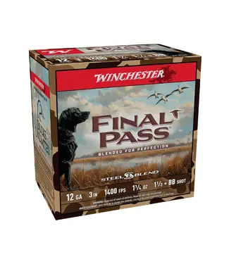 WINCHESTER Winchester Final Pass Ammunition - 12 Gauge, 3", 1400 FPS, 1 1/4 oz, 1 1/2+BB Shot