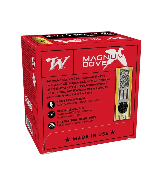 Winchester Magnum Dove Ammunition - 20 Gauge, 2 3/4", 1300 FPS, 1 oz, 7 1/2+9 Shot Blend
