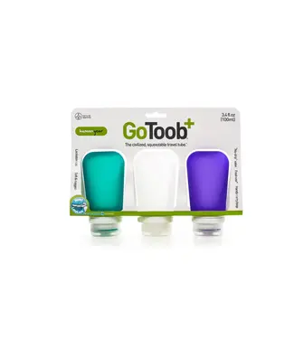 Humangear GoToob+ 3-Pack - Large (100ml), Purple/Teal/Clear
