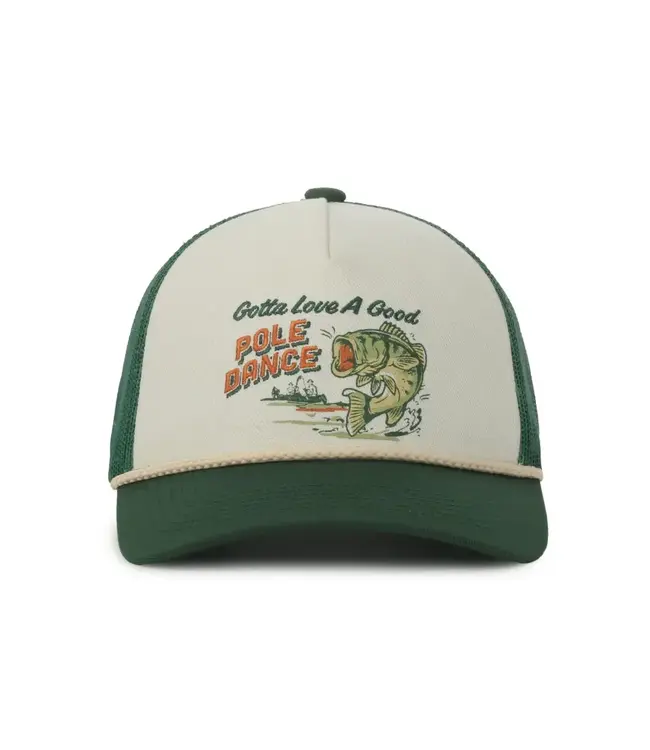 Outdoor Cap Pole Dance Trucker Hat - Ivory/Dark Green