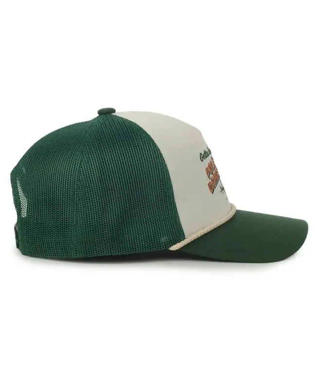 Outdoor Cap Pole Dance Trucker Hat - Ivory/Dark Green