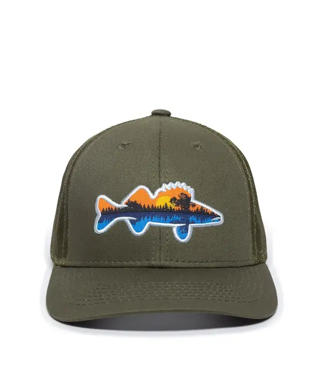 Outdoor Cap Sunset Fish Trucker Hat