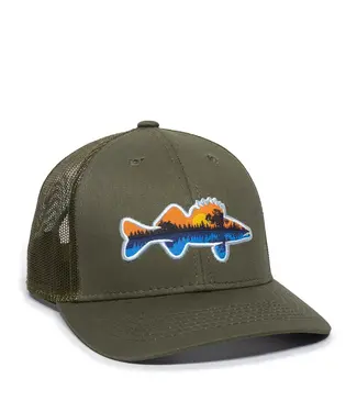 Outdoor Cap Sunset Fish Trucker Hat
