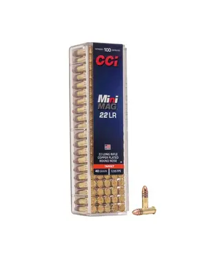 CCI AMMUNITION CCI Mini-Mag Target  Copper Plated Round Nose Ammunition - 22 LR, 40 Grain, 1235 fps