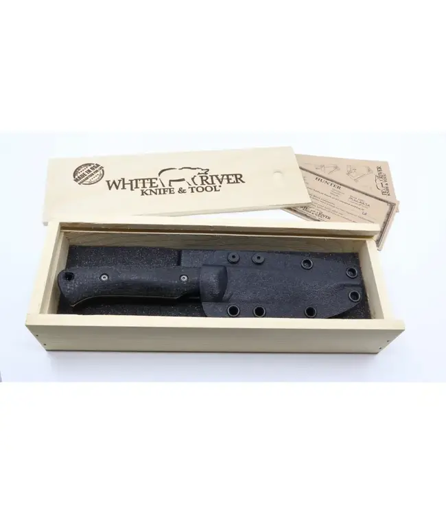White River Hunter Knife - Black Burlap Micarta, CPM MAGNACUT