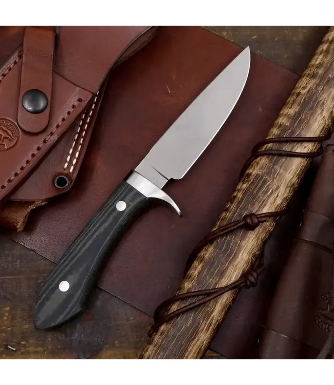 White River Sendero Classic Knife - Black/Olive Drab Linen Micarta, CPM S35VN Steel