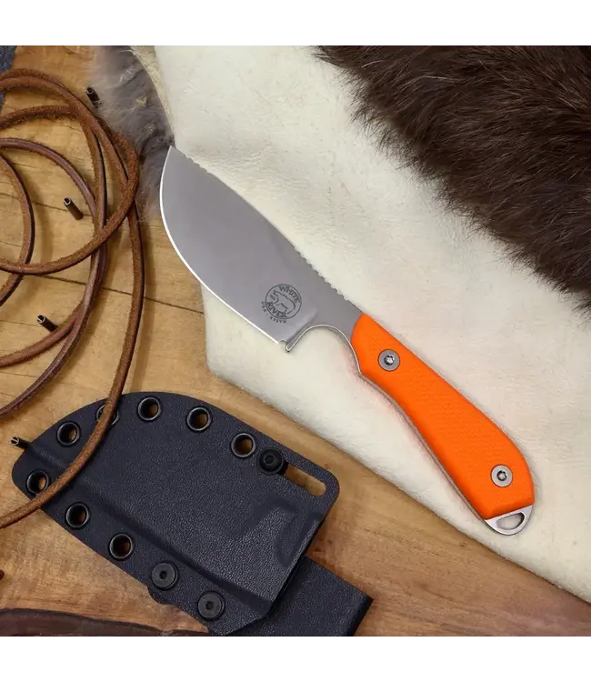 White River Model 1 Skinner Knife - Orange Textured G10