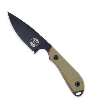 WHITE RIVER KNIFE & TOOL White River M1 Pro Fixed Blade Knife - Black PVD Coated, S35VN Steel, Green/Orange Textured G10