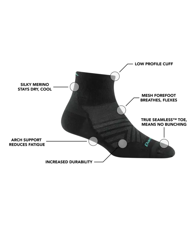 Darn Tough Women's Run Quarter Ultra-Lightweight Running Socks